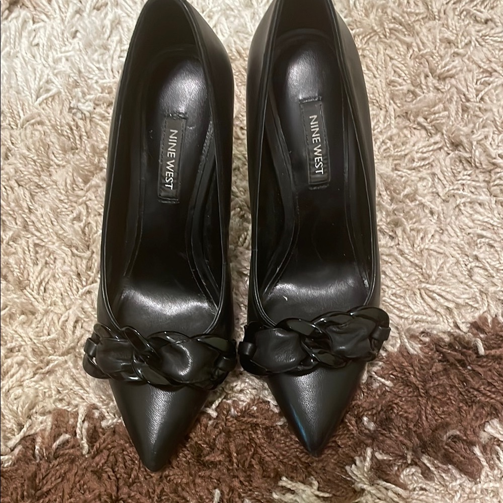Nine West Black Chain Detail Heels